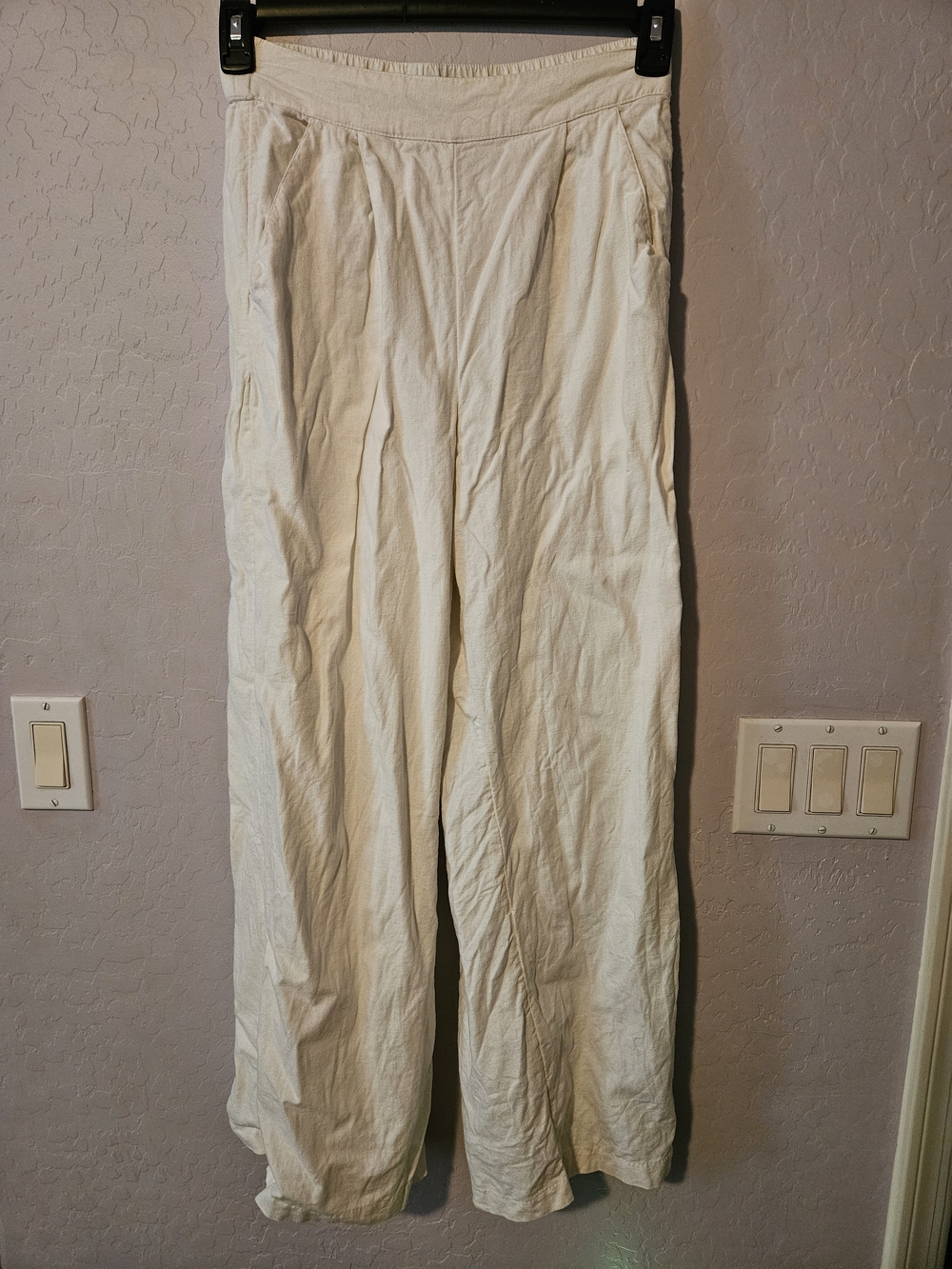 Lightweight Cream Wide-Leg Women’s Pants